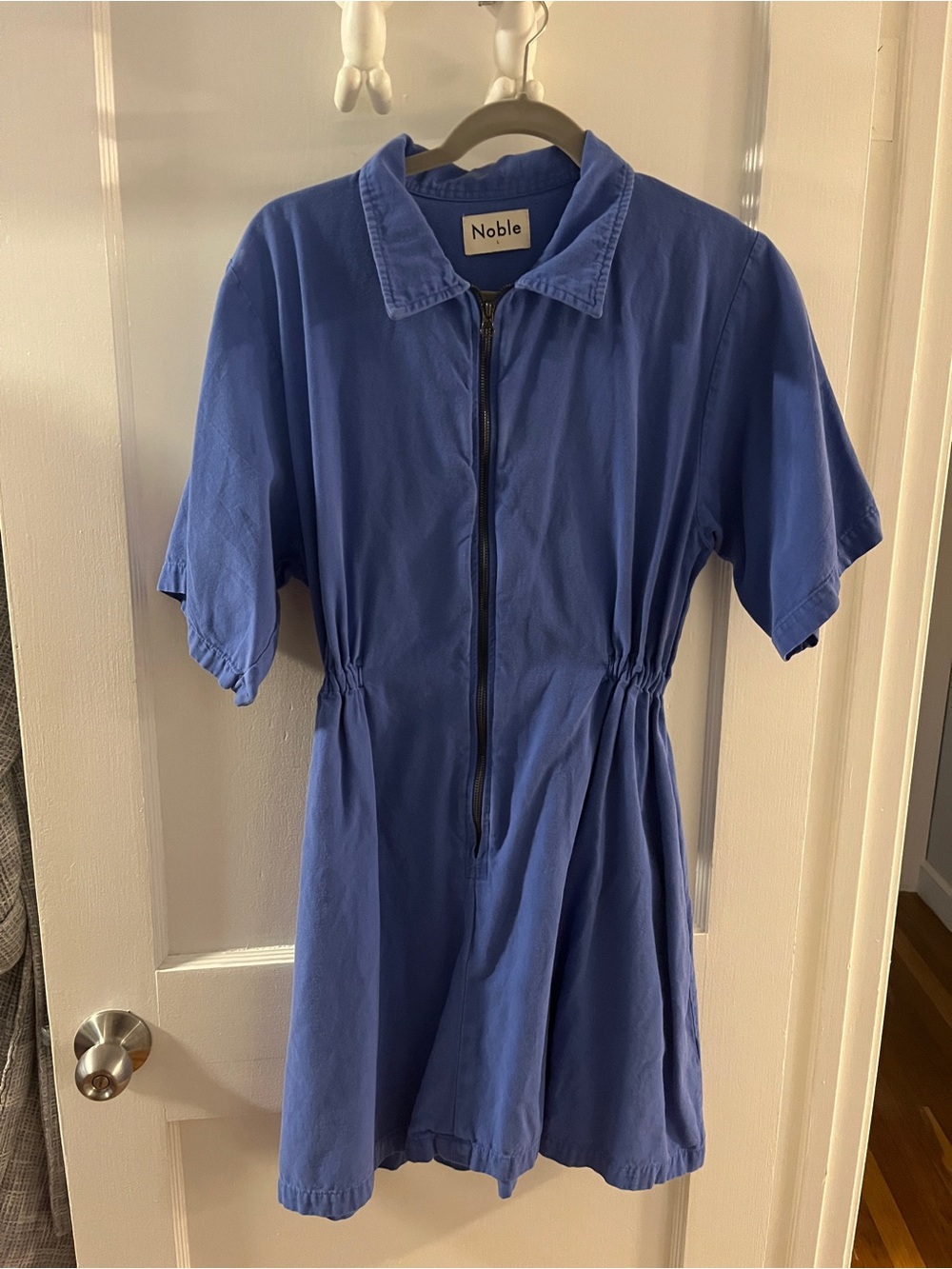 Noble Blue Zip-Front Mini Dress - Picture 2 of 4